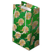 Petit Sac Cadeau Noël Du Poulet Sur Vert (Dos Angle)