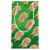 Petit Sac Cadeau Noël Du Poulet Sur Vert (Devant)