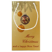 Petit Sac Cadeau Noël élégant doré (Dos)