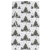 Petit Sac Cadeau Noël Élégant Noir Blanc (Devant)