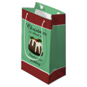 Petit Sac Cadeau "Noël est short ainsi savor votre pudding ! " (Devant Angle)