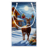 Petit Sac Cadeau Noël/Hiver Deer Lodge (Dos)