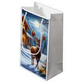 Petit Sac Cadeau Noël/Hiver Deer Lodge (Dos Angle)