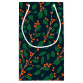 Petit Sac Cadeau Noël Holly Botanique Vacances sur mesure (Dos)
