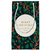Petit Sac Cadeau Noël Holly Botanique Vacances sur mesure (Devant)