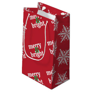 Petit Sac Cadeau Noël "Joyeux et brillant"
