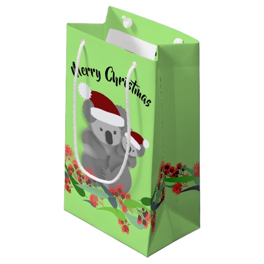 Petit Sac Cadeau Noël Koalas (Devant Angle)