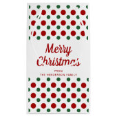 Petit Sac Cadeau Noël Moderne Rouge Et Motif Vert (Dos)