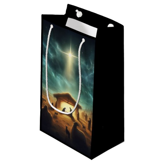 Petit Sac Cadeau Noël/Nativité/Jésus (Devant Angle)