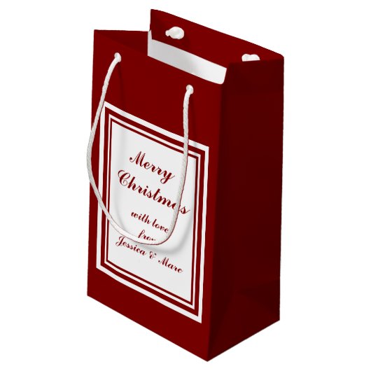 Petit Sac Cadeau NOEL Noël Vacances Rouge et Blanc (Dos Angle)