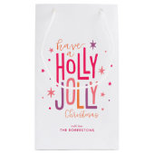 Petit Sac Cadeau Noël personnalisé "Holly Jolly" (Dos)
