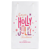 Petit Sac Cadeau Noël personnalisé "Holly Jolly" (Devant)