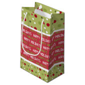 Petit Sac Cadeau Noël rouge, blanc et vert (Dos Angle)