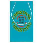 Petit Sac Cadeau Noël rouge et vert 25 décembre Citation (Dos)