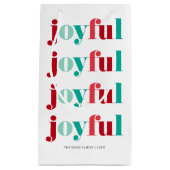 Petit Sac Cadeau Noël Rouge et Vert "Joyeux" (Devant)