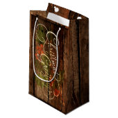 Petit Sac Cadeau Noël rustique (Devant Angle)