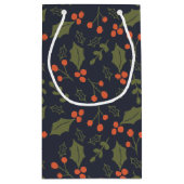 Petit Sac Cadeau Noël Vacances Modernes Foliage Holly Botanique (Dos)
