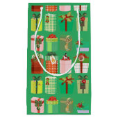 Petit Sac Cadeau Noël vert (Devant)