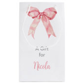 Petit Sac Cadeau Noeud Papillon Rose Coquette Mariage (Dos)