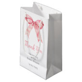 Petit Sac Cadeau Noeud Papillon Rose Coquette Mariage (Devant Angle)