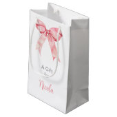Petit Sac Cadeau Noeud Papillon Rose Coquette Mariage (Dos Angle)