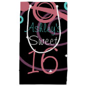 Petit Sac Cadeau Noir Avec Étoiles Et Fils Doux 16 (Devant)