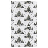 Petit Sac Cadeau Noir Blanc Élégant Noël (Dos)