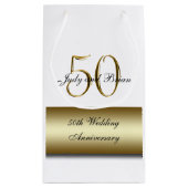 Petit Sac Cadeau Noir d'or 50e anniversaire Mariage (Dos)
