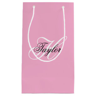 Petit Sac Cadeau Noir et blanc Fatigue Monogramme rose