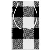 Petit Sac Cadeau noir et blanc Joyeux buffle d'anniversaire plaid (Dos)