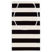 Petit Sac Cadeau Noir, ivoire, or floral, rayé (Dos)