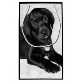 Petit Sac Cadeau Noir Labrador d'amour de chiot (Dos)