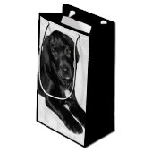 Petit Sac Cadeau Noir Labrador d'amour de chiot (Dos Angle)