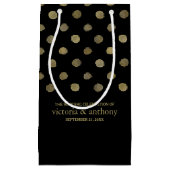 Petit Sac Cadeau Noir & Or moderne Pois mariage Faveur (Devant)