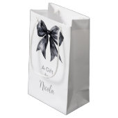 Petit Sac Cadeau Noir Ruban Coquette Mariage (Dos Angle)
