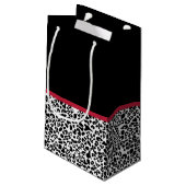Petit Sac Cadeau Nom Arc-en-Ciel Rouge Léopard (Dos Angle)