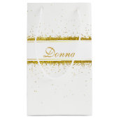 Petit Sac Cadeau Nom de confettis de parties scintillantes d'or - (Dos)