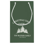 Petit Sac Cadeau Nom de famille personnalisé Christmas Tree Farm Re (Dos)