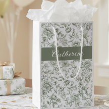 Nom de monogramme de toile vintage florale vert sa