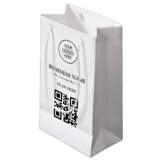 Petit Sac Cadeau Nom d'entreprise personnalisé avec logo et code QR