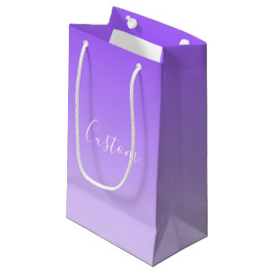 Petit Sac Cadeau Nom en écriture cursive & ombre légère violet clai