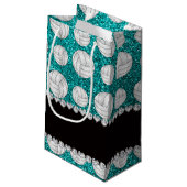 Petit Sac Cadeau Nom personnalisé clair aqua parties scintillant vo (Dos Angle)