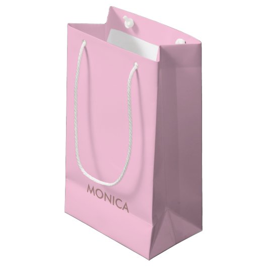 Petit Sac Cadeau Nom personnalisé girly rose (Devant Angle)