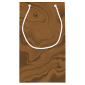 Petit Sac Cadeau Nom personnalisé marbre brun texture (Dos)