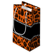 Petit Sac Cadeau Nom personnalisé motif léopard orange (Dos Angle)