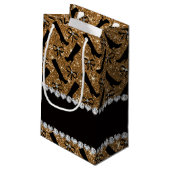 Petit Sac Cadeau Nom personnalisé parties scintillant en or bottes (Dos Angle)