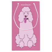 Petit Sac Cadeau Nom personnalisé Poodle rose (Dos)