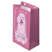 Petit Sac Cadeau Nom personnalisé Poodle rose (Devant Angle)