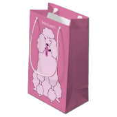 Petit Sac Cadeau Nom personnalisé Poodle rose (Dos Angle)