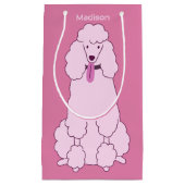 Petit Sac Cadeau Nom personnalisé Poodle rose (Devant)